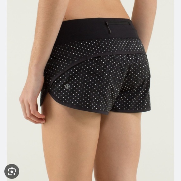 lululemon athletica Pants - Lululemon Run: Speed Short *2-way Stretch Chevron Dot Black / Black size 10